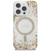 55065 2 guess hardcase resin bottom glitter magsafe guhmp16lrgrged tvrde puzdro s glitrovou zivicovou spodnou castou a magsafe pre iphone 16 pro zlate