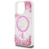 55080 4 guess hardcase resin bottom glitter magsafe guhmp16lrgrgep tvrde puzdro s glitrovou zivicovou spodnou castou a magsafe pre iphone 16 pro ruzove