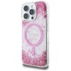 55080 2 guess hardcase resin bottom glitter magsafe guhmp16lrgrgep tvrde puzdro s glitrovou zivicovou spodnou castou a magsafe pre iphone 16 pro ruzove