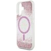 55077 1 guess hardcase resin bottom glitter magsafe guhmp16srgrgep tvrde puzdro s glitrovou zivicovou spodnou castou a magsafe pre iphone 16 ruzove