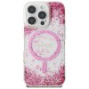 55554 4 guess hardcase resin bottom glitter magsafe guhmp16xrgrgep tvrde puzdro s glitrovou zivicovou spodnou castou a magsafe pre iphone 16 pro max ruzove