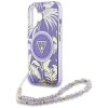 58506 4 guess iml palm trees triangle magsafe kryt s perlovou snurkou pre iphone 16 fialovy