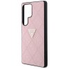 55044 5 guess leather grained hot stamp 4g triangle metal guhcs25lpgp4strp kozeny ochranny kryt s texturovanou upravou horucou razbou 4g a trojuholnikovym kovovym logom pre samsung galaxy s25 ultra ruzovy