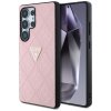 55044 1 guess leather grained hot stamp 4g triangle metal guhcs25lpgp4strp kozeny ochranny kryt s texturovanou upravou horucou razbou 4g a trojuholnikovym kovovym logom pre samsung galaxy s25 ultra ruzovy