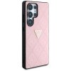 55044 3 guess leather grained hot stamp 4g triangle metal guhcs25lpgp4strp kozeny ochranny kryt s texturovanou upravou horucou razbou 4g a trojuholnikovym kovovym logom pre samsung galaxy s25 ultra ruzovy