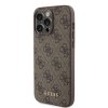 45060 2 guess pevny kryt 4g s kovovym zlatym logom na iphone 15 pro max guhcp15xg4gfbr hnedy