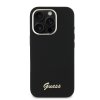54984 2 guess silicone script metal logo frame guhcp16lsmbslk silikonovy ochranny kryt s kovovym script logom a ramom pre iphone 16 pro cierny