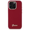 45903 2 guess silikonovy kryt s kovovym logom script na iphone 16 pro guhcp16lsmbslm cerveny