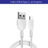 10591 4 hoco datovy kabel flash x20 usb a na usb typu c 10w 2a 2 0 m cierny