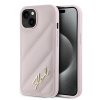 46062 karl lagerfeld diagonal quilted script kryt na iphone 15 plus klhcp15mpqdsmgp ruzovy