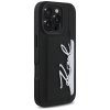 55119 5 karl lagerfeld hardcase leather cardslot klhcp16lpgpvksk kozene tvrde puzdro s priecinkom na karty a metal signature pre iphone 16 pro cierne