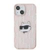 42576 2 karl lagerfeld luxusny obal iml klhcp15shklpchp iphone 15 ruzova hlava choupette monogram