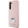 48267 6 karl lagerfeld silicone klhcs23msmhcnpp kryt na samsung galaxy s23 plus ruzovy choupette kovovy odznak