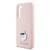 48288 3 karl lagerfeld silicone klhcs23ssmhcnpp kryt na samsung galaxy s23 ruzovy choupette kovovy odznak