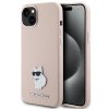 45876 karl lagerfeld silikonovy kryt na iphone 15 plus klhcp15msmhcnpp ruzovy choupette metal pin