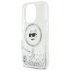 45486 1 karl lagerfeld trblietavy kryt s tekutinou a magsafe na iphone 16 pro max klhmp16xlgchsgh priesvitna choupette hlava