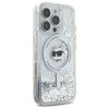 45486 5 karl lagerfeld trblietavy kryt s tekutinou a magsafe na iphone 16 pro max klhmp16xlgchsgh priesvitna choupette hlava