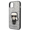 43164 1 karl lagerfeld trblietavy pevny kryt klhcp14mgfkpg na iphone 14 plus ikonik so striebornymi vlockami