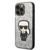 43167 6 karl lagerfeld trblietavy pevny kryt klhcp14xgfkpg na iphone 14 pro max ikonik so striebornymi vlockami