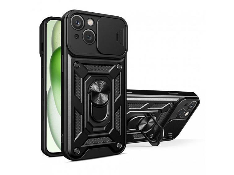 Techsuit CamShield Series kryt na - iPhone 15 - čierna