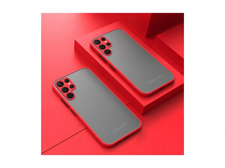 Kvalitný TPU obal matný pre Samsung - červený