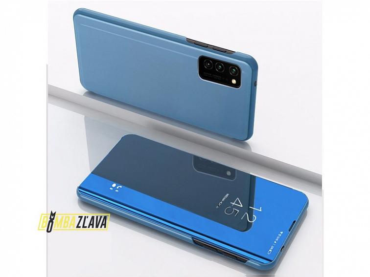 Zrkadlový silikónový otvárací obal pre Samsung - modrý