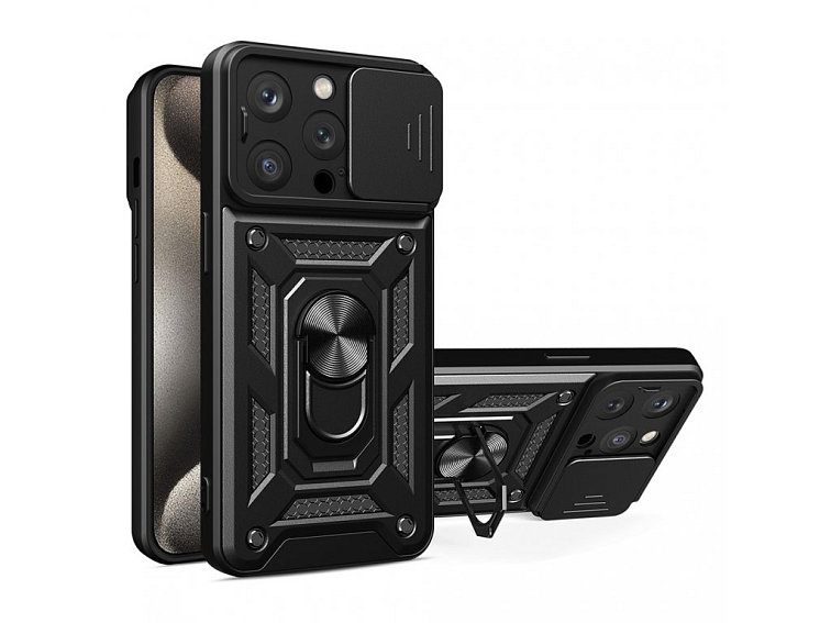 Techsuit CamShield Series kryt na - iPhone 15 pro - čierna