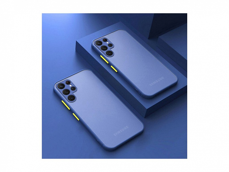 Kvalitný TPU obal matný pre Samsung - modrý