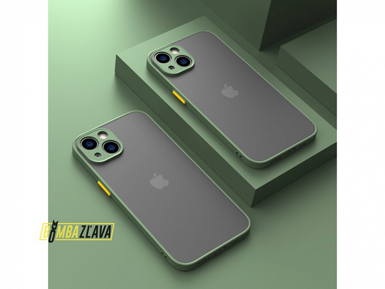 Kvalitný TPU obal matný pre iPhone - army zelená