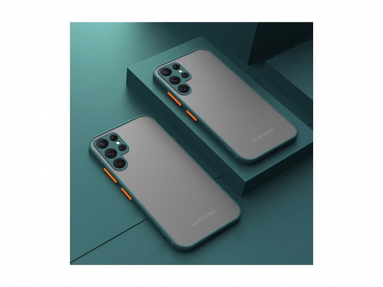 Kvalitný TPU obal matný pre Samsung - tmavo zelený