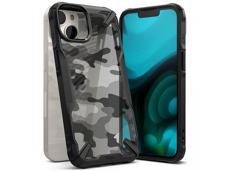 Ringke Fusion X Design kryt na - iPhone 14 Plus - Kamufláž čierna