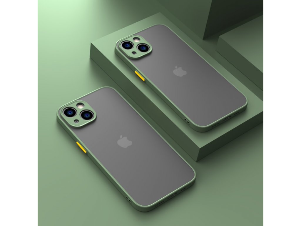 Kvalitný TPU obal matný pre iPhone - army zelená