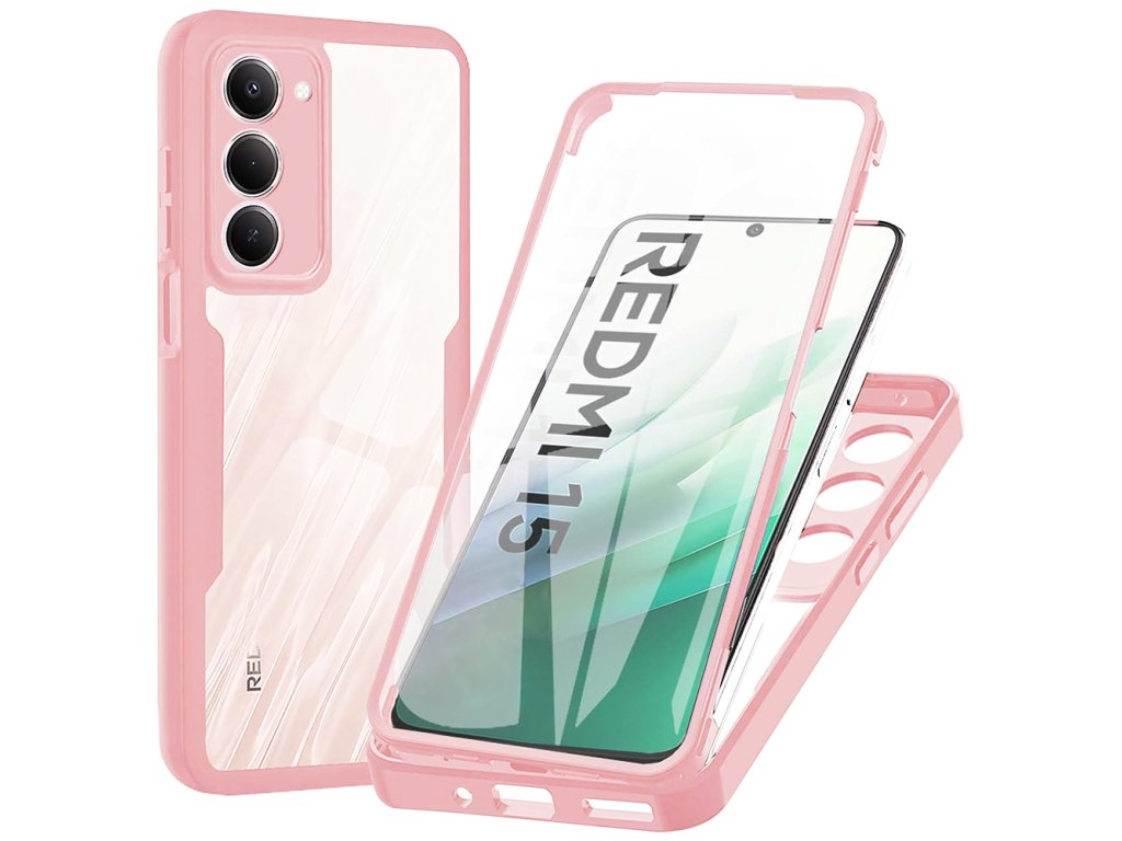 Techsuit - ColorVerse 360 Series + Screen Protector - Xiaomi Redmi 15 4G / Redmi 15 5G - Pink