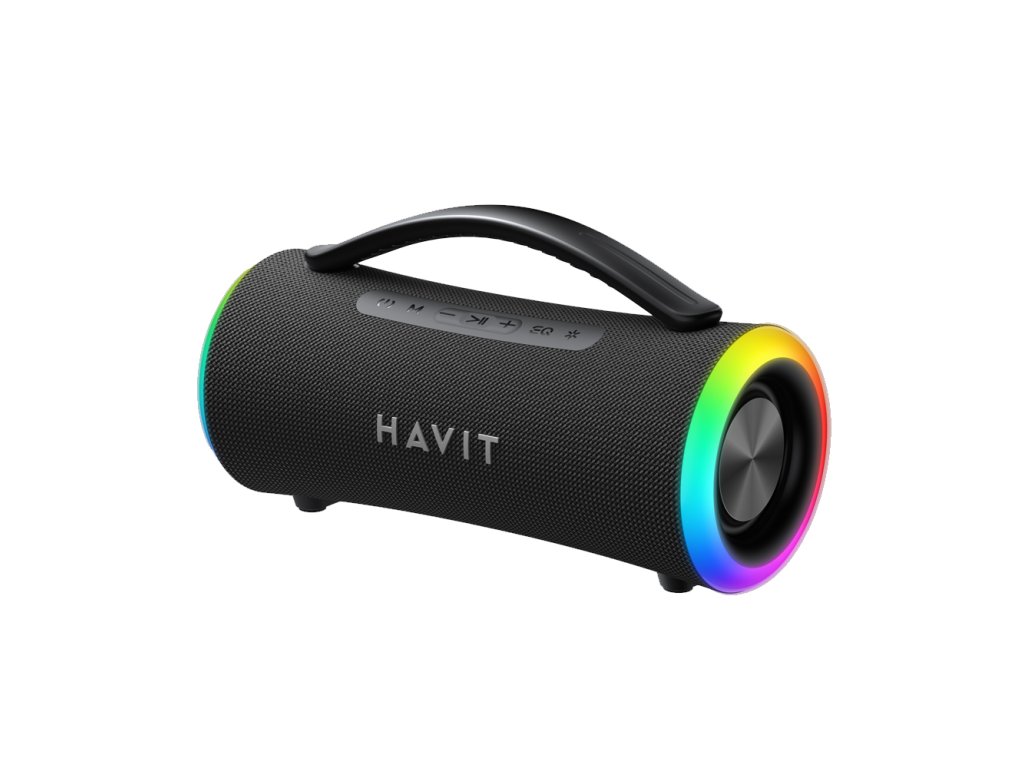Havit - Wireless Speaker (SK834BT) - Type-C, Bluetooth 5.3, TWS, TF, FM, USB, RGB Lights, IPX6, 4000mAh - Black