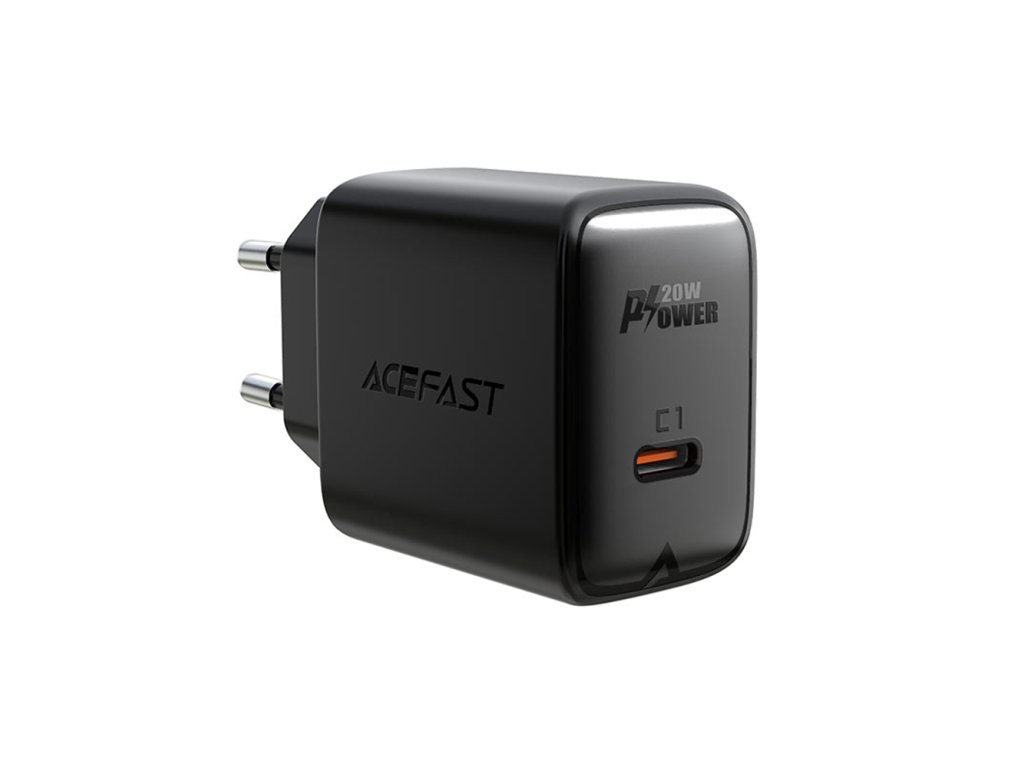 Acefast - Wall Charger (A1) - Fast Charging, Type-C, PD20W, QC 3.0, 5V/2.4A, Smart Chip, V0 Fire Protection - Black