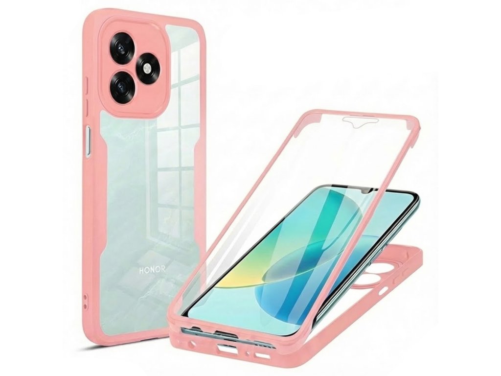 Techsuit - ColorVerse 360 Series + Screen Protector 360° kryt s ochranou displeja pre Honor X5c Plus – ružový