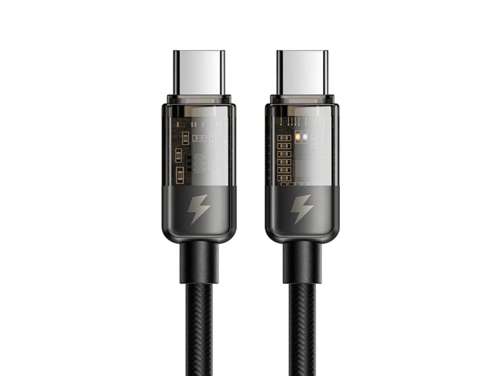Mcdodo - Data Cable (CA-2840) - Type-C to Type-C, 100W, Fast Charging, Transparent Design, Auto Power Off, 1.2m - Black