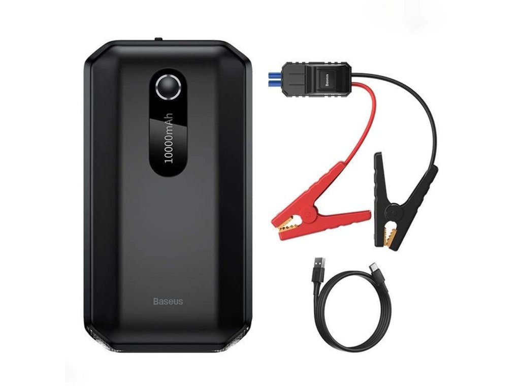 Baseus - Car Jump Starter Super Energy Air (C00245501113-00) - with Power Bank, 10000mAh, 1000A, USB, Type-C - Cluster Black