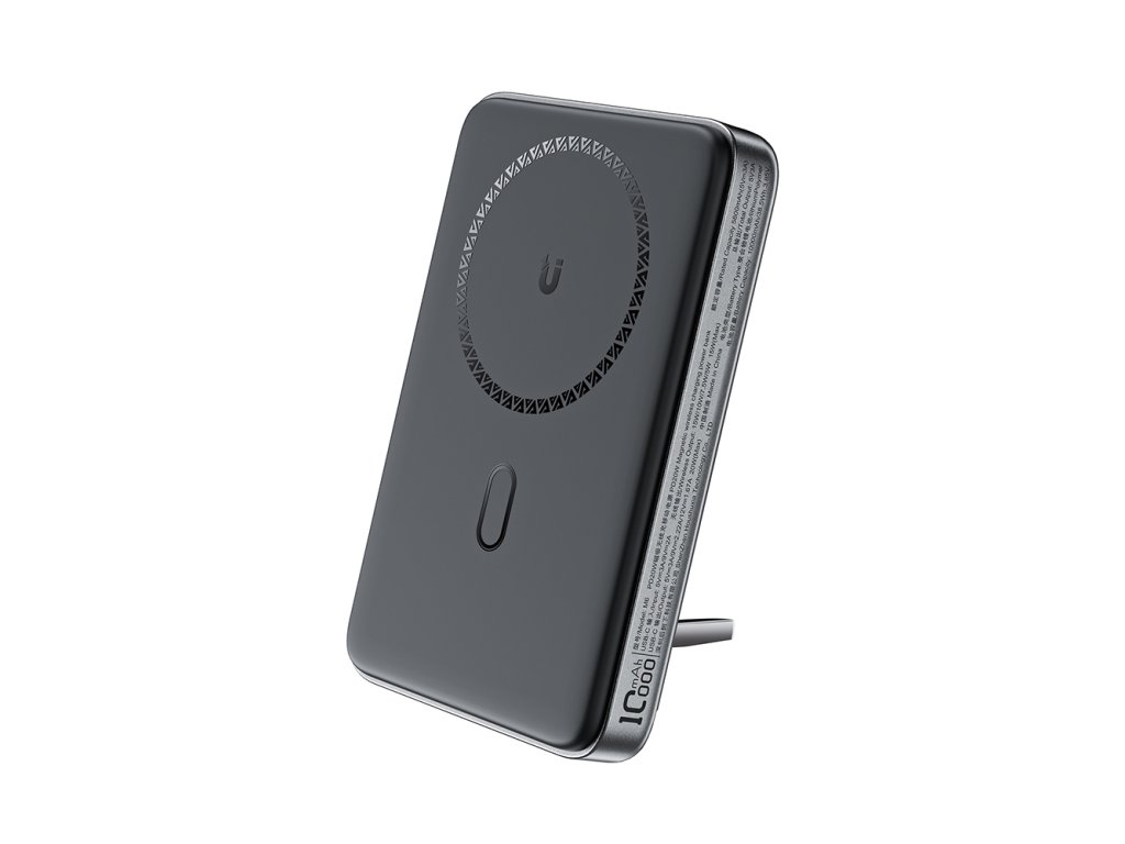 Acefast - Magnetic Wireless Power Bank (M6-10000) - with Stand, Type-C, 10000mAh, 38.5Wh, 20W, LED Light, Small Size - Black
