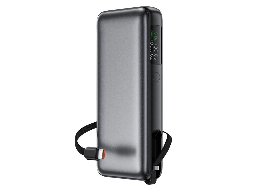 Acefast - Power Bank (M22-20000) - with Cable, Type-C, 20000mAh, 74Wh, PD130W, Two-Way Fast Charging, LED Display - Black