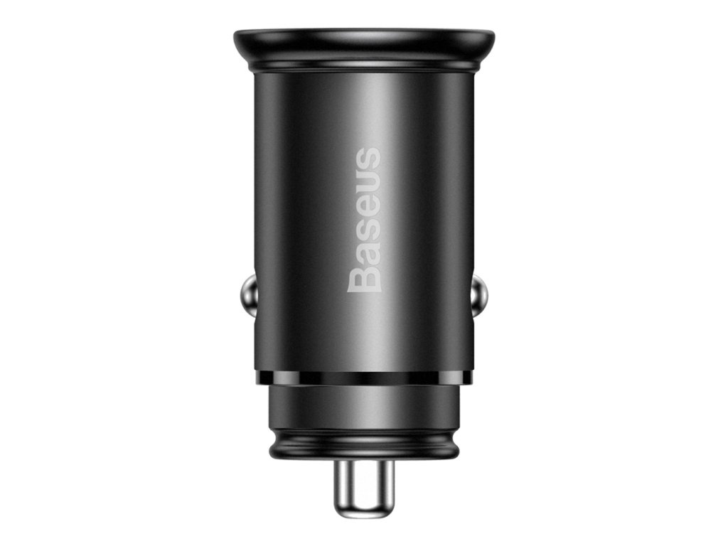 Baseus - Car Charger Circular Metal (CCALL-BS01) - Type-C, USB, PPS 30W, Multi Protocol - Black
