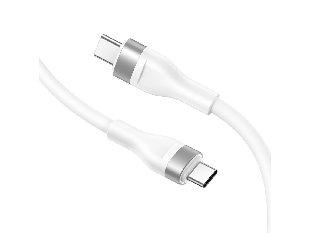 Lito - Data Cable (LD02CC) - Type-C to Type-C, Fast Charging, 60W, Tangle-free, Soft Silicone, 1.2m - White