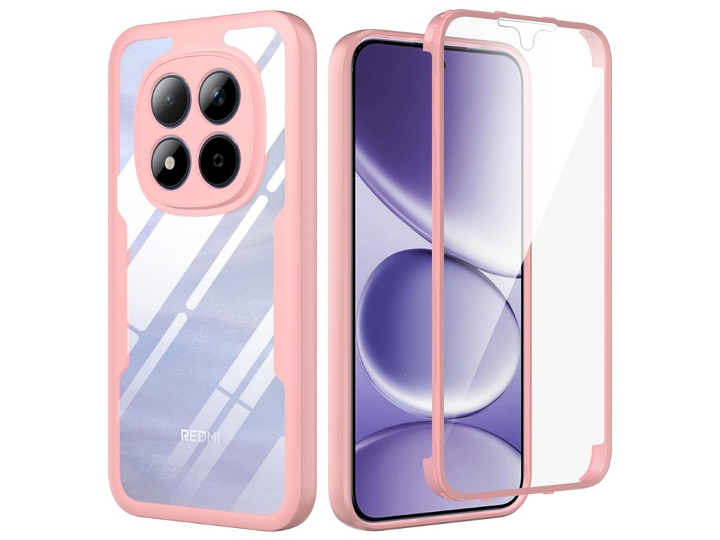 Techsuit – ColorVerse 360 Series + Screen Protector 360° ochranné puzdro s ochranou displeja pre Xiaomi Redmi Note 15 Pro 5G – ružové