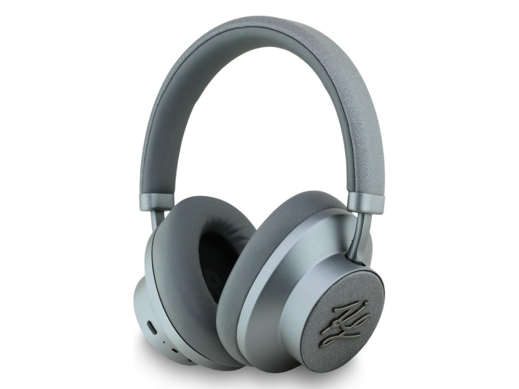 Karl Lagerfeld - Wireless Headphones Grained Initials (KLBHP73PSAKLSG) - Over-Ear Headset, ANC, Bluetooth, Type-C - Grey