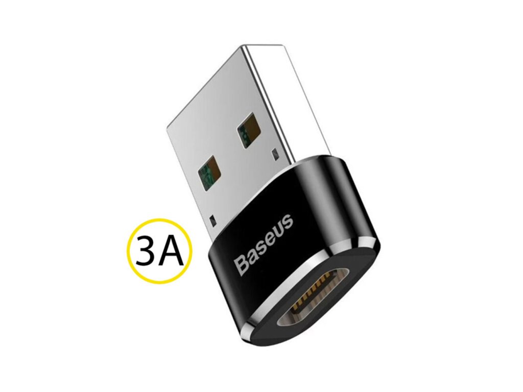 Adaptér OTG (CAAOTG-01) - Type-C na USB, Plug & Play, 3A - čierny