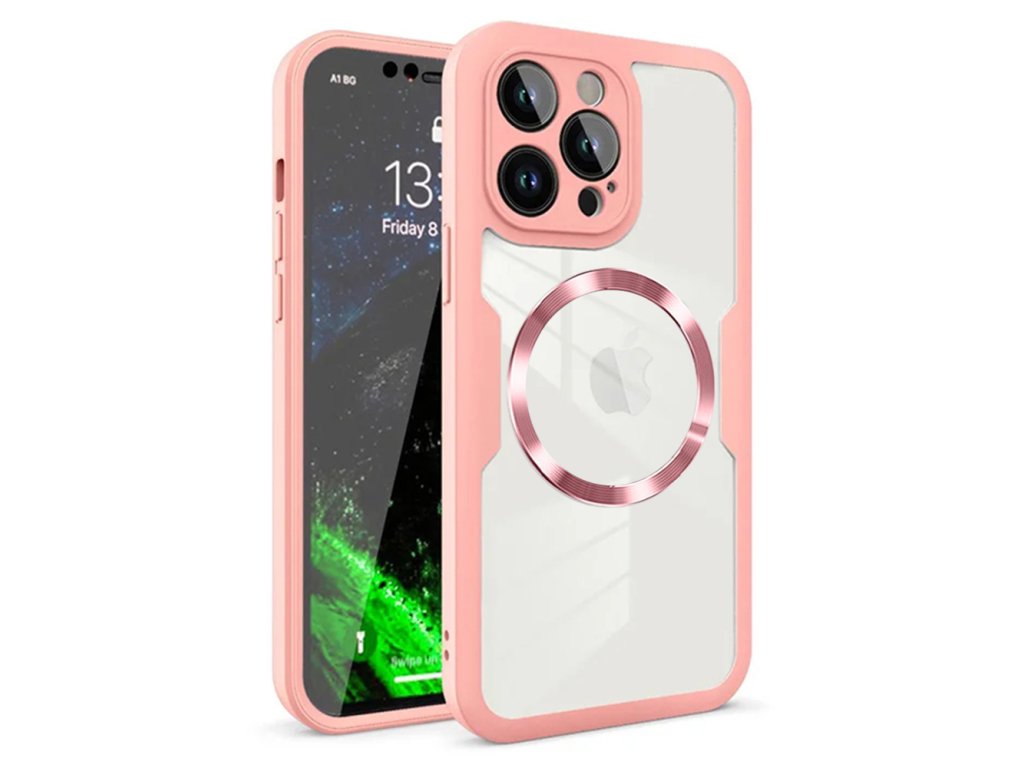 Techsuit ColorVerse 360 MagSafe Series + Screen Protector – 360° ochranný kryt s MagSafe a ochrannou fóliou – iPhone 12 Pro – ružový