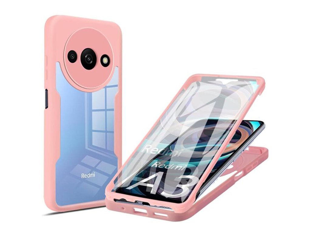 Techsuit ColorVerse 360 Series + Screen Protector 360° obal so sklom pre Xiaomi Redmi A3 / Redmi A3x – ružové
