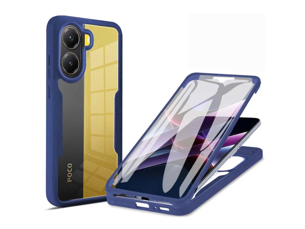 Techsuit ColorVerse 360 Series + Screen Protector 360° obal so sklom pre Xiaomi Poco X7 Pro – modré