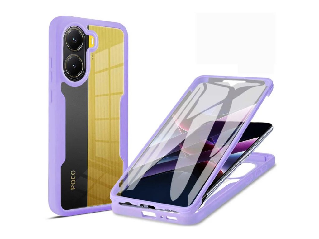 Techsuit ColorVerse 360 Series + Screen Protector 360° obal so sklom pre Xiaomi Poco X7 Pro – fialové