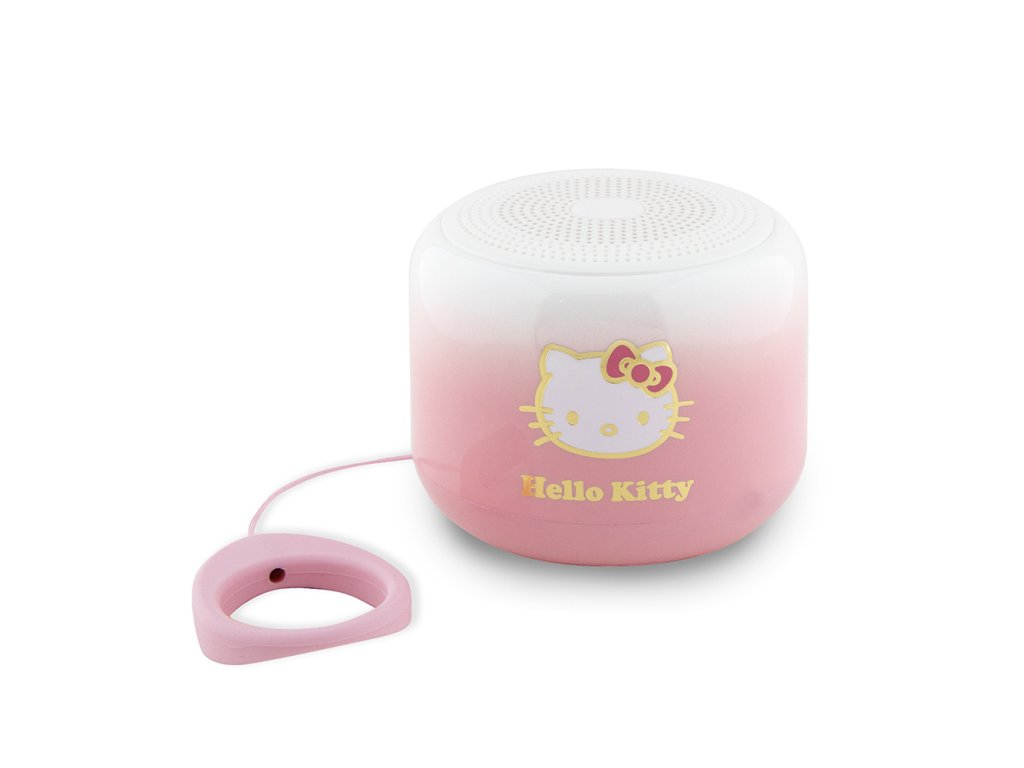 Hello Kitty Electroplate Gradient bezdrôtový reproduktor – Bluetooth 5.0, USB-C, 3W, 800mAh – ružový